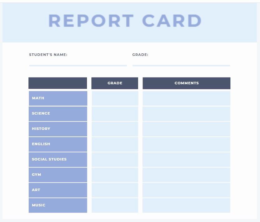 High School Id Card Template New High School Report Card Template Blank Template Imgflip