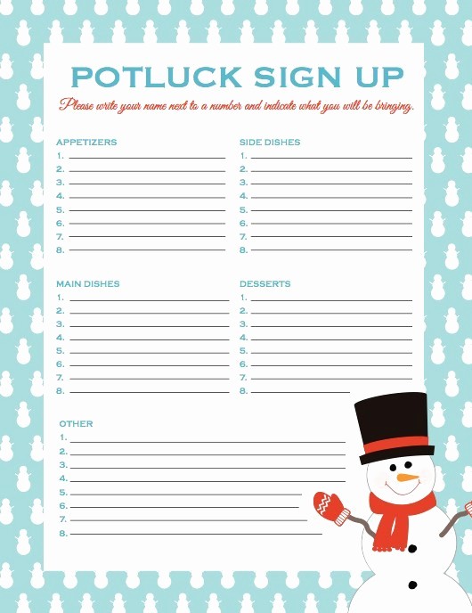 Holiday Party Sign Up Sheet Best Of Christmas Party Potluck Signup Sheet Template