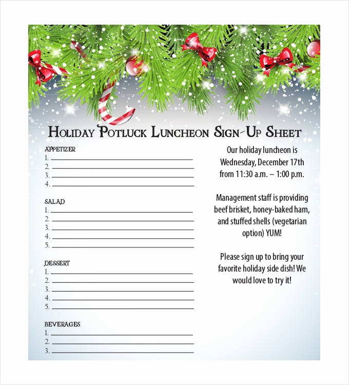 Holiday Party Sign Up Sheet Lovely Sign Up Sheets 58 Free Word Excel Pdf Documents