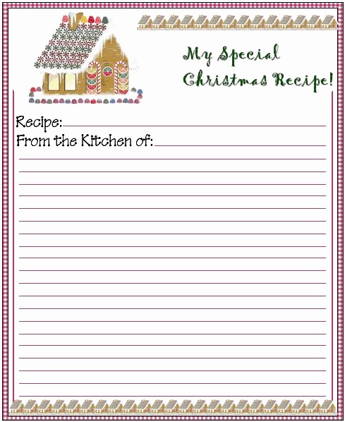 Holiday Recipe Card Template Free Awesome 78 Images About Gingerbread Recipe Cards On Pinterest