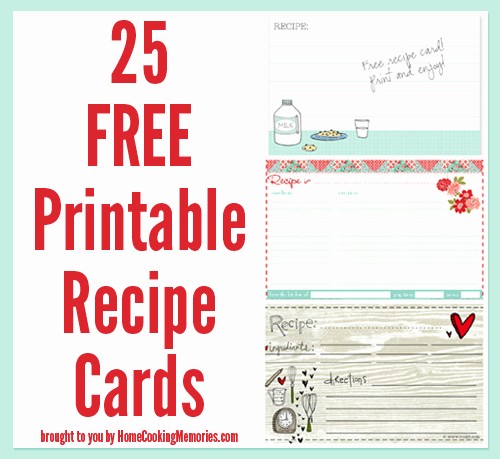 Holiday Recipe Card Template Free Fresh 25 Free Printable Recipe Cards Home Cooking Memories
