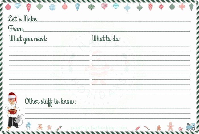 Holiday Recipe Card Template Free Inspirational Free Printable Christmas Recipe Cards From Pco