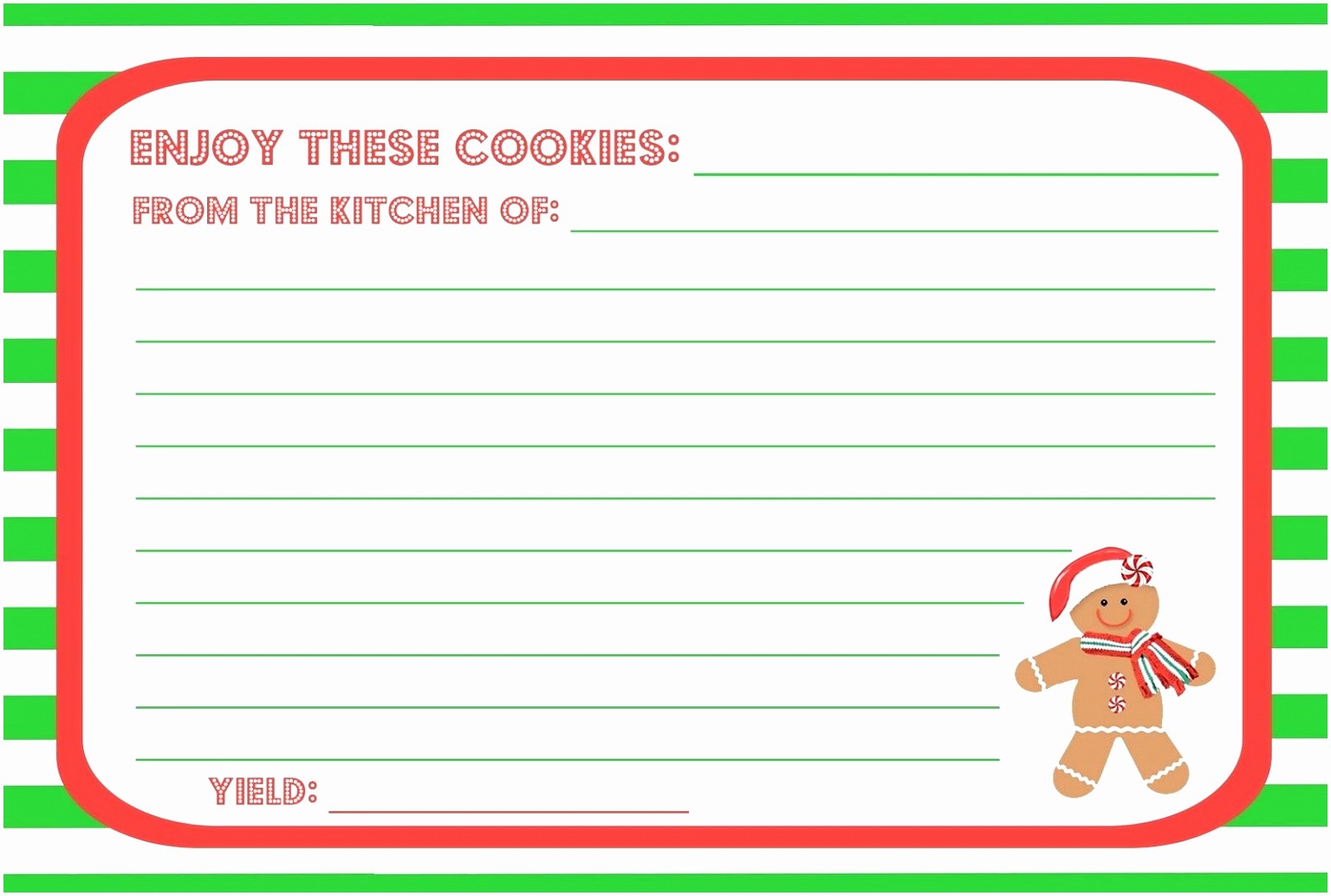 Holiday Recipe Card Template Free Unique 6 Editable Recipe Card Template Free Ayauo