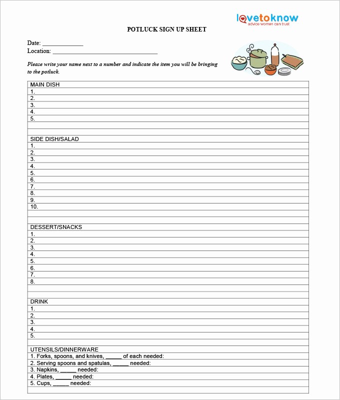 Holiday Sign Up Sheet Template New Sign Up Sheets 58 Free Word Excel Pdf Documents