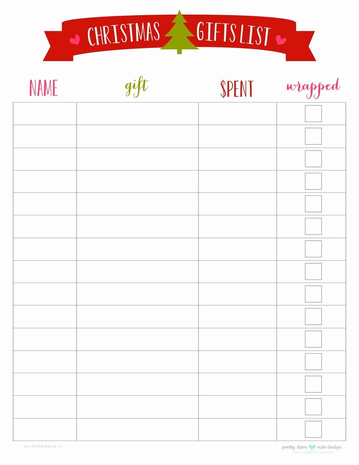 Holiday Sign Up Sheet Templates Luxury Printable Christmas List Template – Fun for Christmas