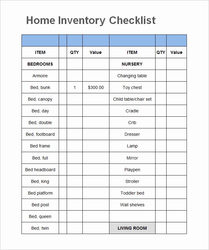 Home Contents Inventory List Template Beautiful Sample Inventory List 30 Free Word Excel Pdf