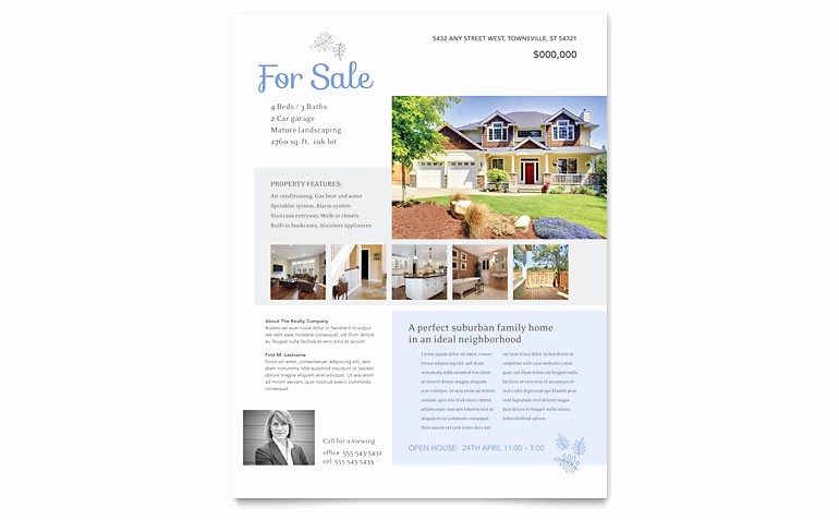 Home for Sale Flyer Templates Lovely Real Estate Listing Flyer Template Word &amp; Publisher
