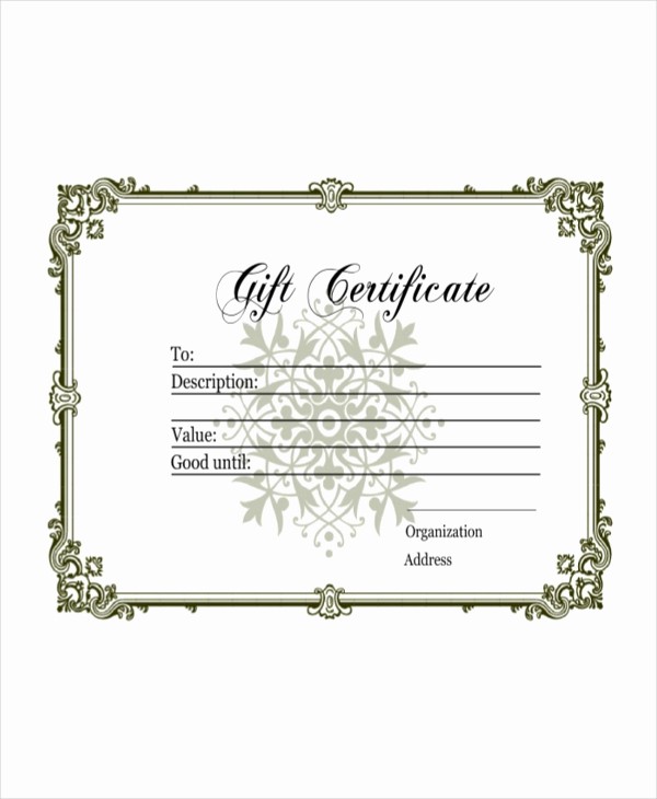 Homemade Gift Certificate Templates Free Fresh Gift Certificate Template 8 Free Word Pdf Document