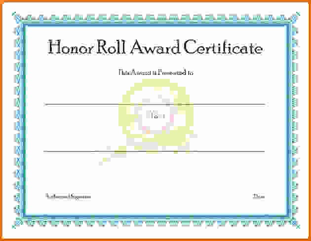 Honor Roll Certificate Template Word Elegant Honor Roll Certificate Templatereference Letters Words