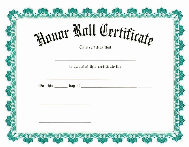 Honor Roll Certificate Template Word Lovely Honor Roll Certificate Templates Invitation Template