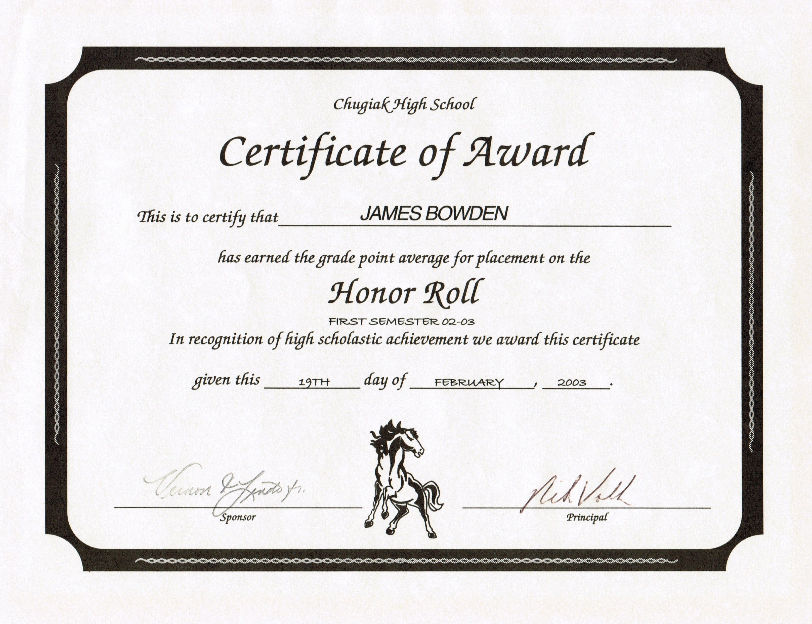 Honor Roll Certificate Template Word Luxury 4 Awards and Certificates 2001 2010