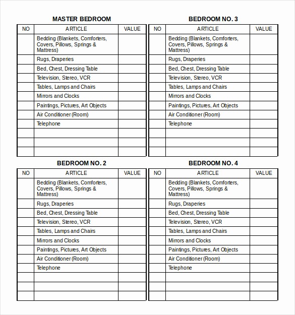 50 House Contents List For Insurance