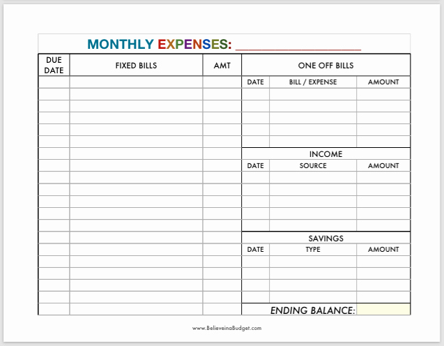 Household Budget Spreadsheet Template Free Awesome Free Monthly Expenses Bud Worksheet