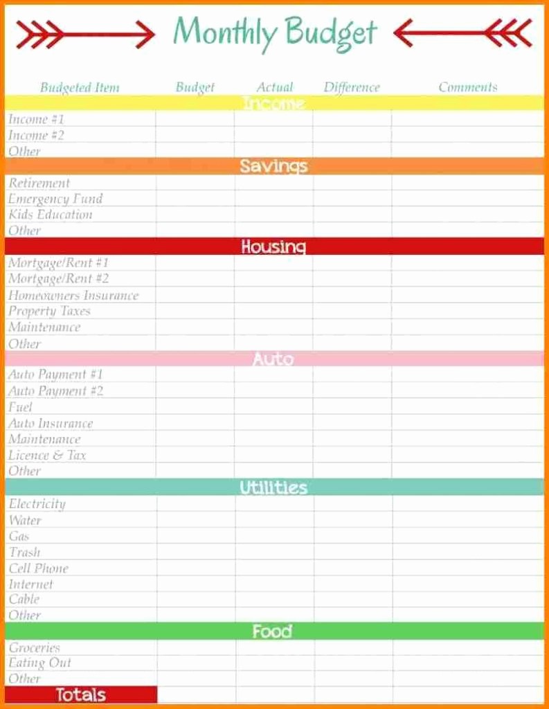 Household Budget Spreadsheet Template Free Awesome Monthly Bud Spreadsheet Bud Spreadsheet Spreadsheet