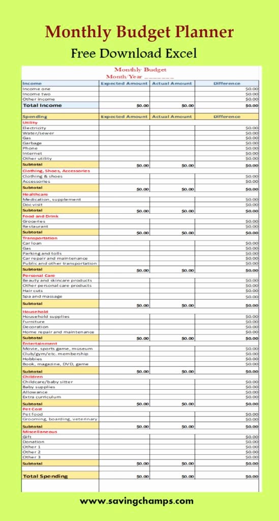 Household Budget Spreadsheet Template Free Best Of Best 25 Excel Bud Template Ideas On Pinterest
