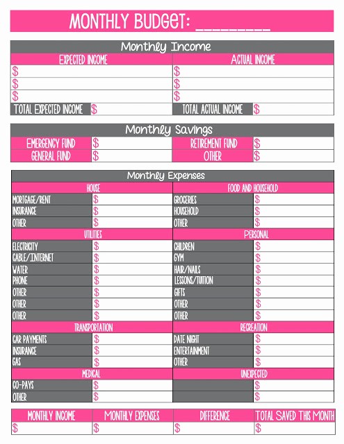 Household Budget Spreadsheet Template Free Lovely Free Printable Monthly Household Bud Sheet Best