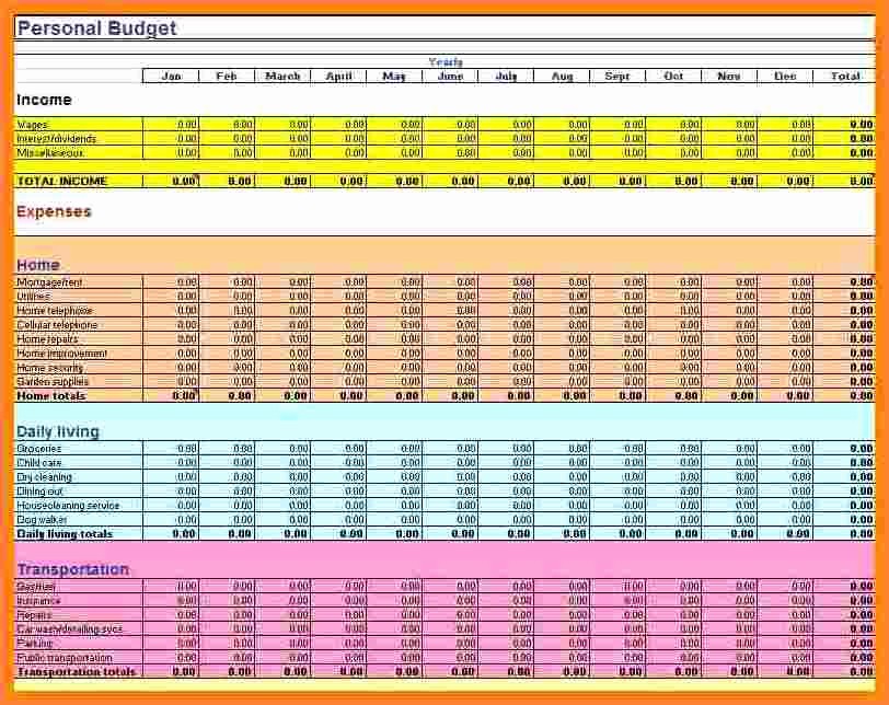 Household Budget Spreadsheet Template Free Luxury 7 Sample Bud Spreadsheet Excel