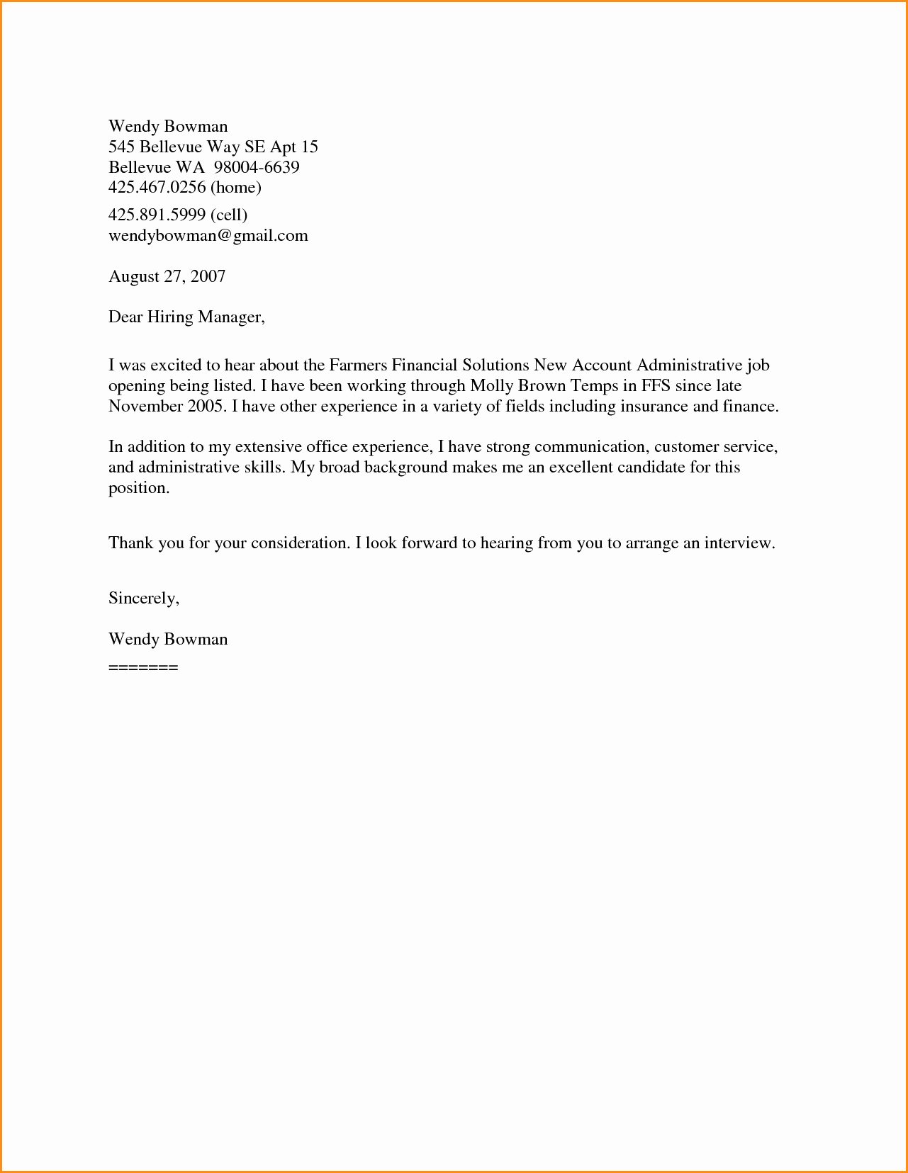 How to Cover Letter Template New 7 Generic Cover Letter Example
