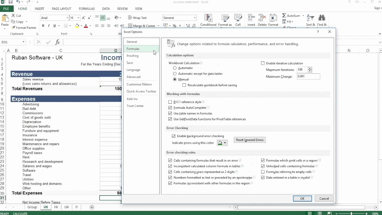 How to Create Excel formulas Lovely Excel Make formulas Update Automatically