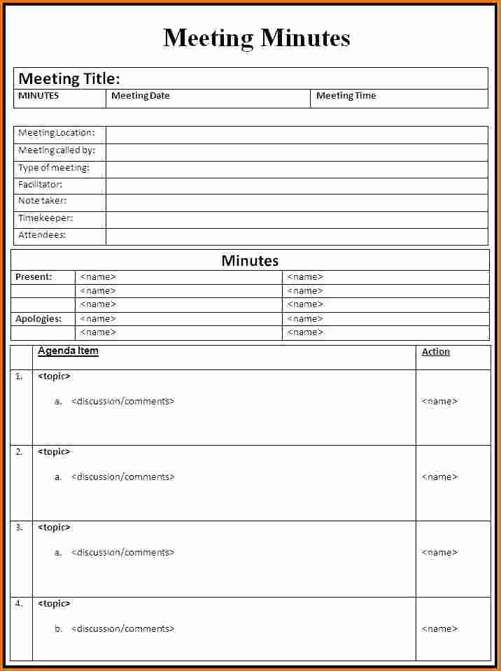 How to Document Meeting Minutes Luxury 5 Meeting Templates