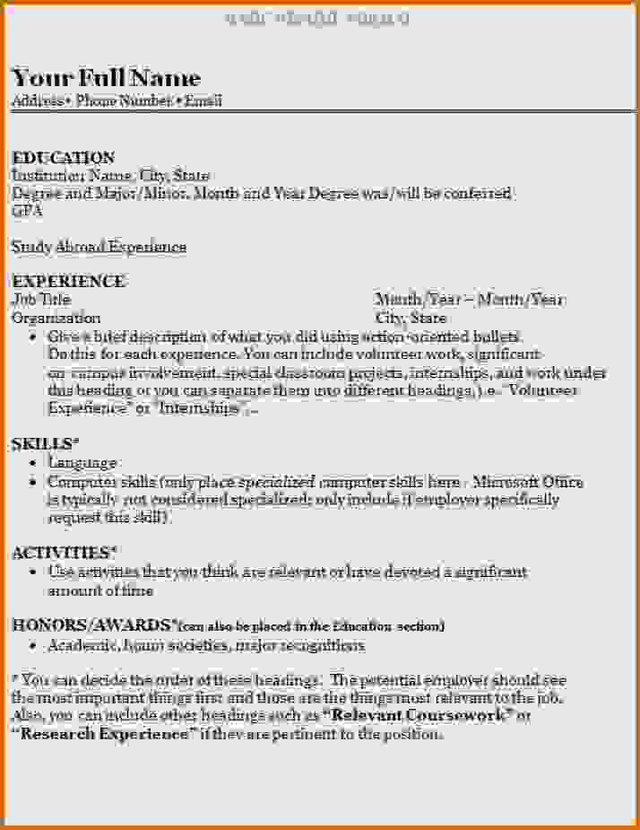 How to form A Resume Inspirational 4 How to Write A Resume College Student