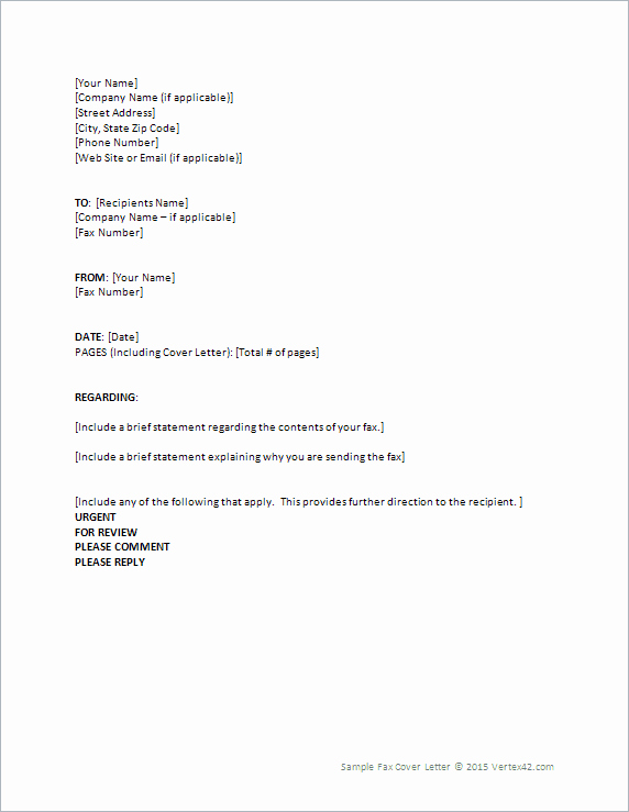 How to format A Fax New Fax Cover Letter Template for Word