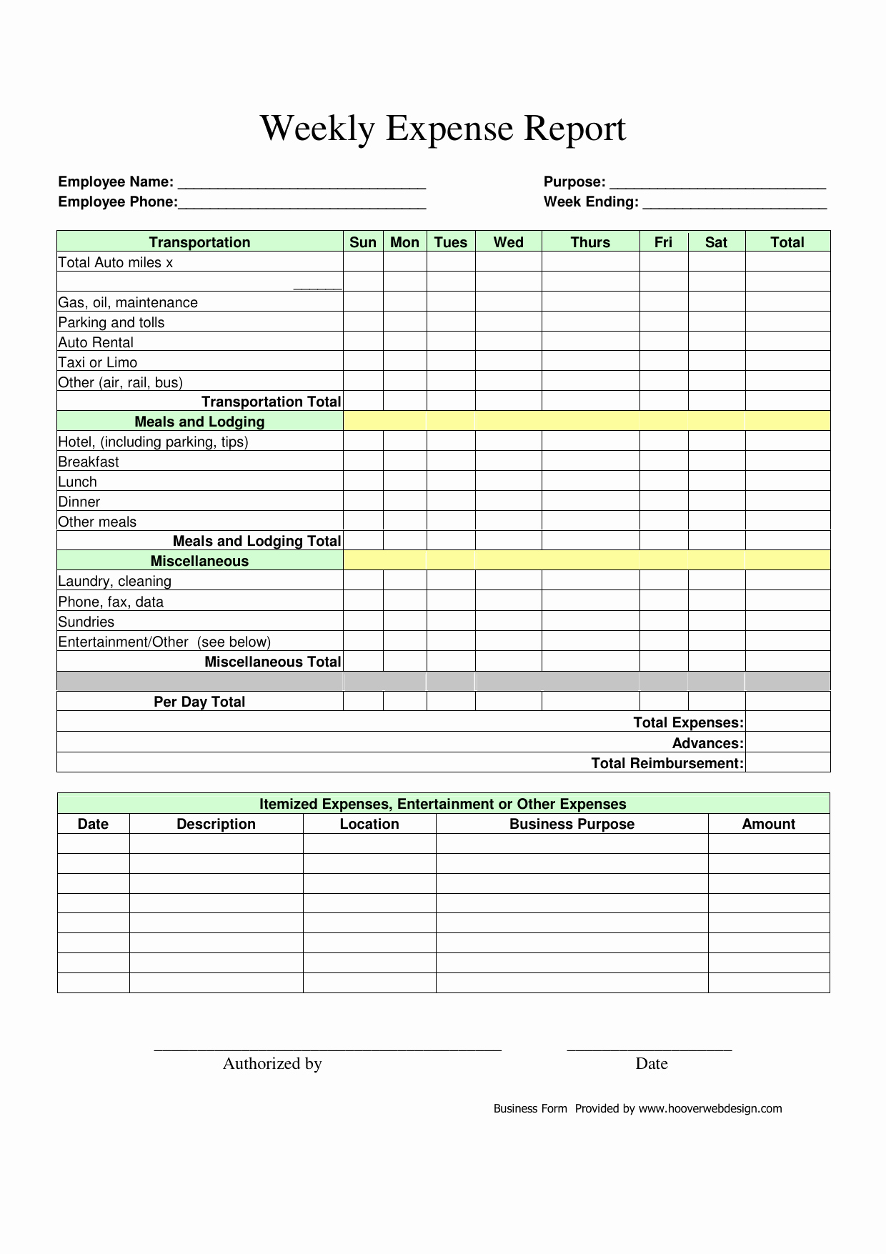 How to Log Business Expenses New Download Weekly Expense Report form Pdf