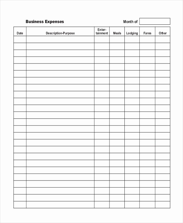 How to Log Business Expenses New Sample Business Expense form 9 Free Documents In Pdf