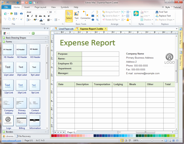 How to Make Expense Report Lovely Expense Report form software Create Expense Report forms