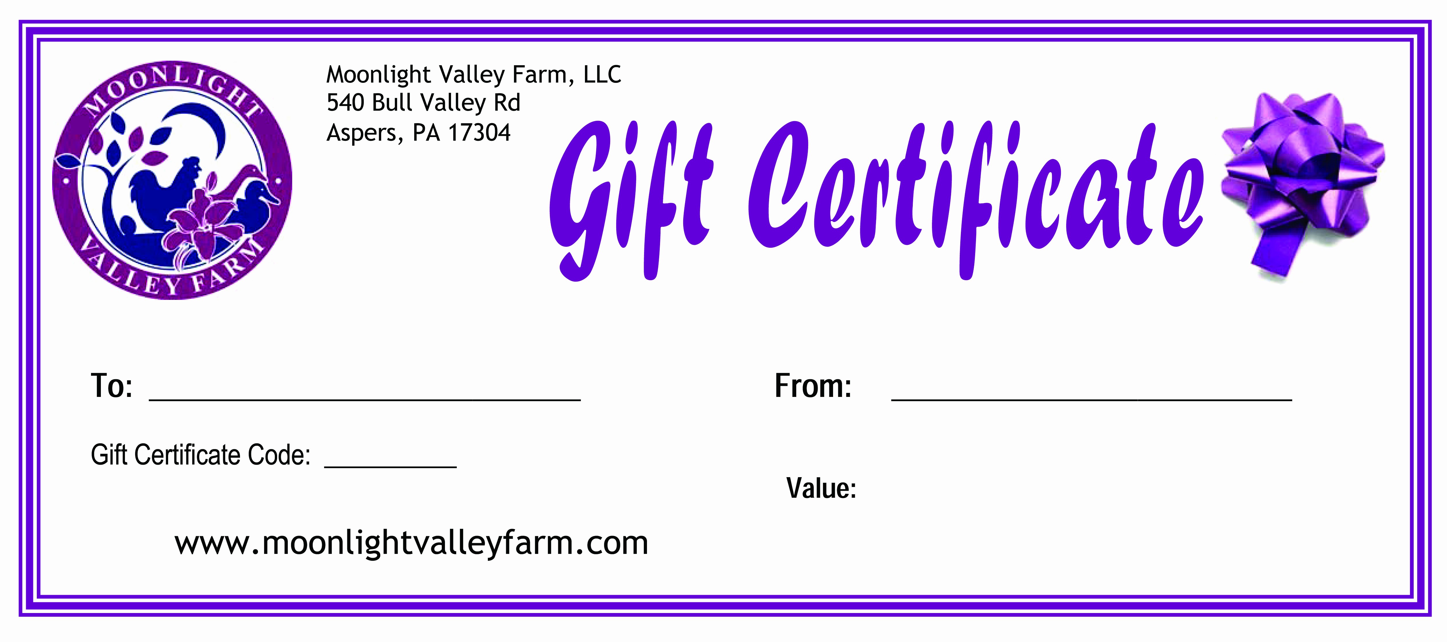 How to Make Gift Certificates Unique $25 Gift Certificate [gift 25] $25 00
