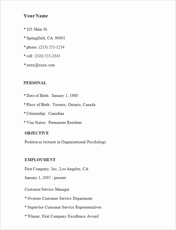 How to Make Simple Resume Inspirational Simple Resume Template 46 Free Samples Examples