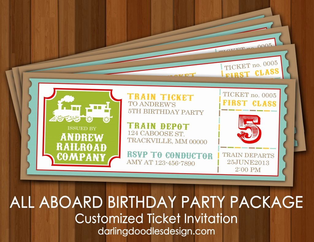 How to Make Ticket Invitations Best Of All Aboard the Party Train Darling Doodles