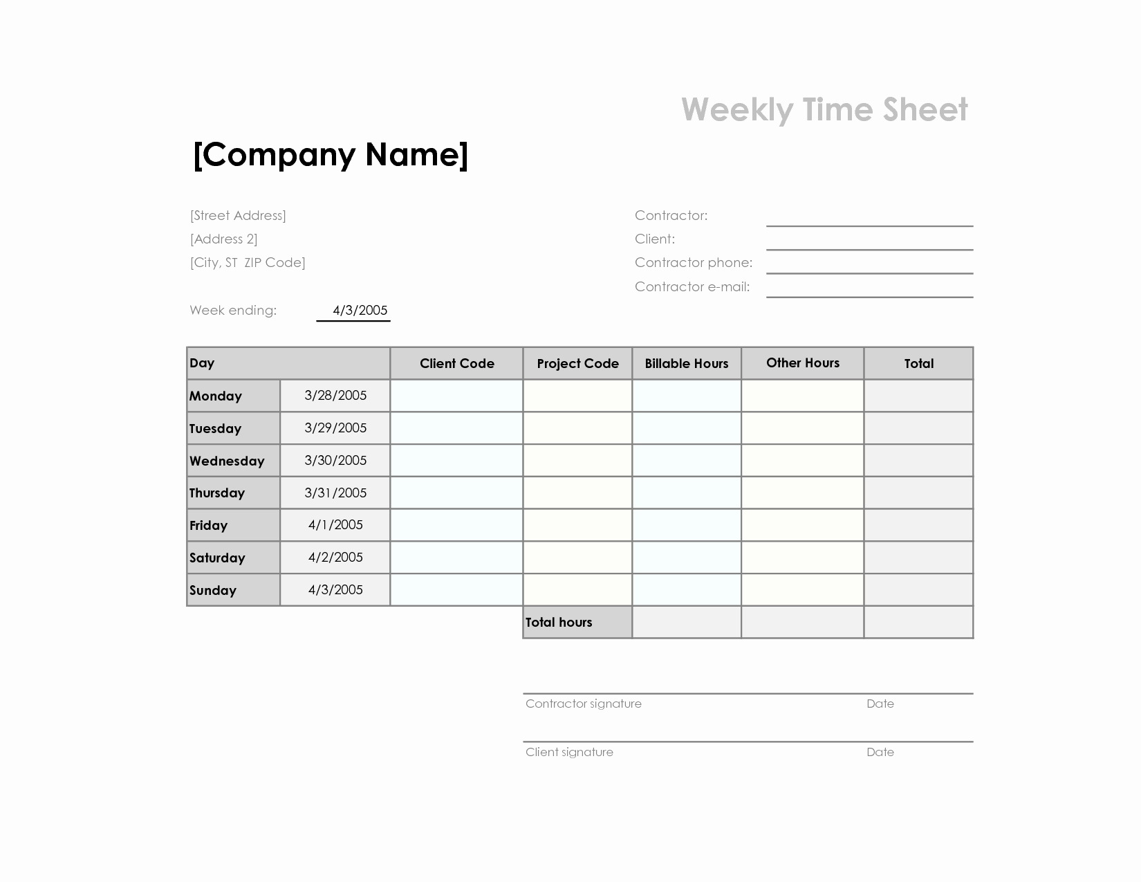 How to Make Time Sheets Best Of 7 Best Of Simple Printable Time Sheets Printable