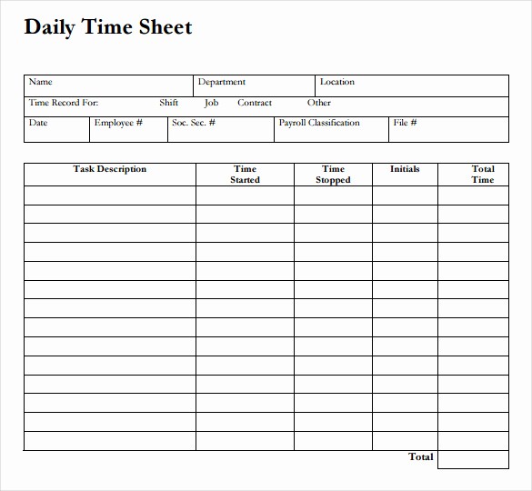 How to Make Time Sheets Inspirational Daily Time Sheet Printable Printable 360 Degree
