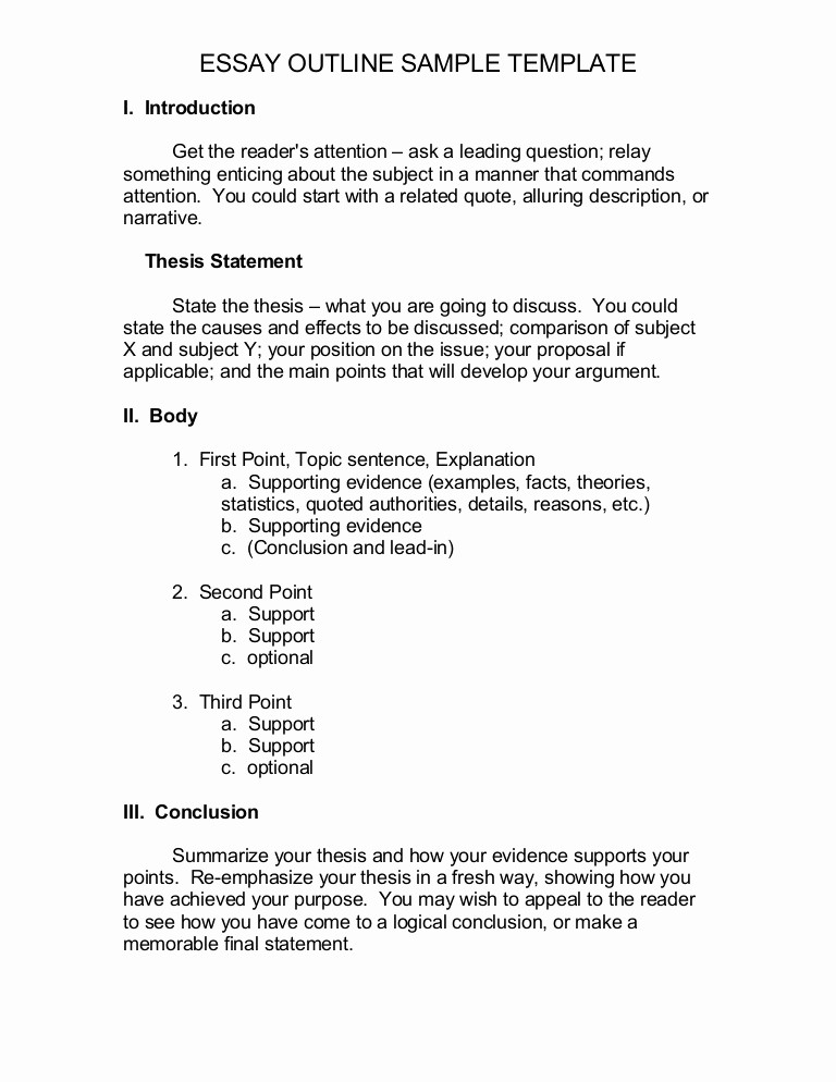 How to Outline A Speech Best Of Essay Outline Sample Template1