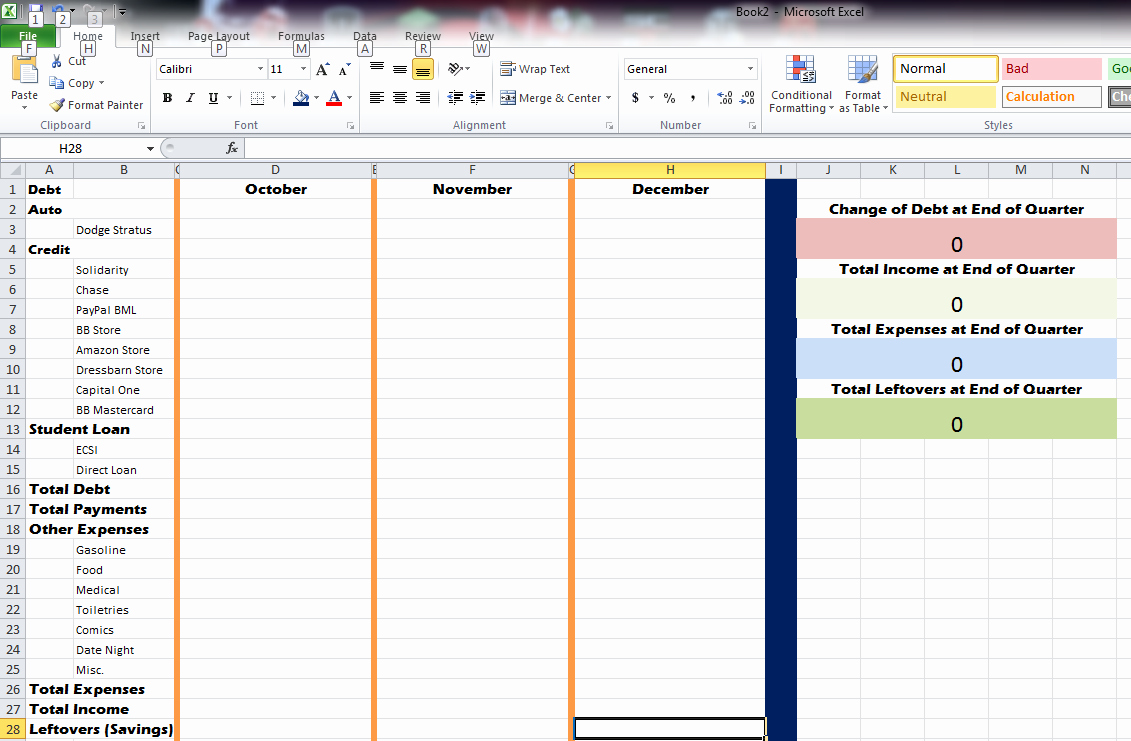 How to Prepare Expense Reports Best Of How to Make A Quarterly Debt Expense Report In Excel