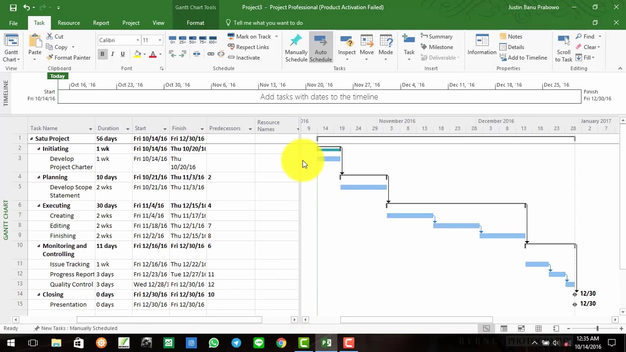 How to Use Gantt Project Awesome Gantt Chart Microsoft Project 2016 Project 2016 Tutorial