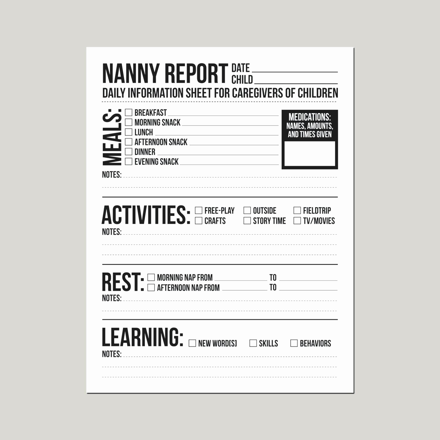 Hvac Start Up Report Template Beautiful Nanny Information Sheet Template