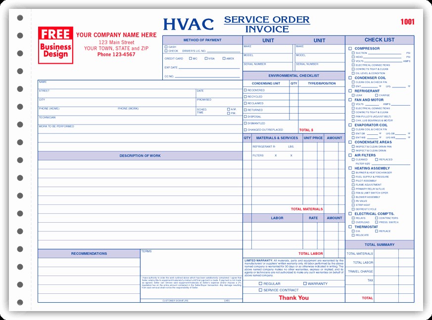 Hvac Start Up Report Template Luxury Air Conditioning Service Invoice Template Templates