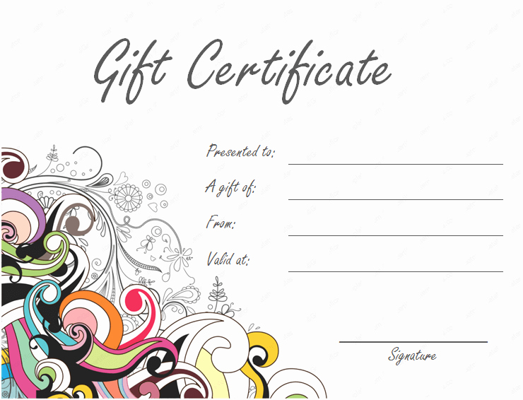 I Owe You Certificate Template Best Of Jazzy Swirls Gift Certificate Template