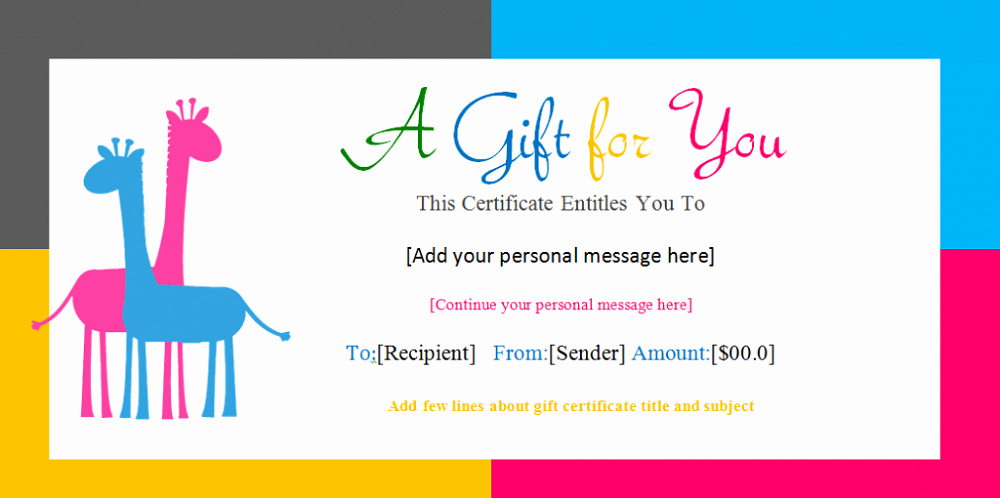 I Owe You Certificate Template Fresh Gift Certificate Template for Kids Blanks
