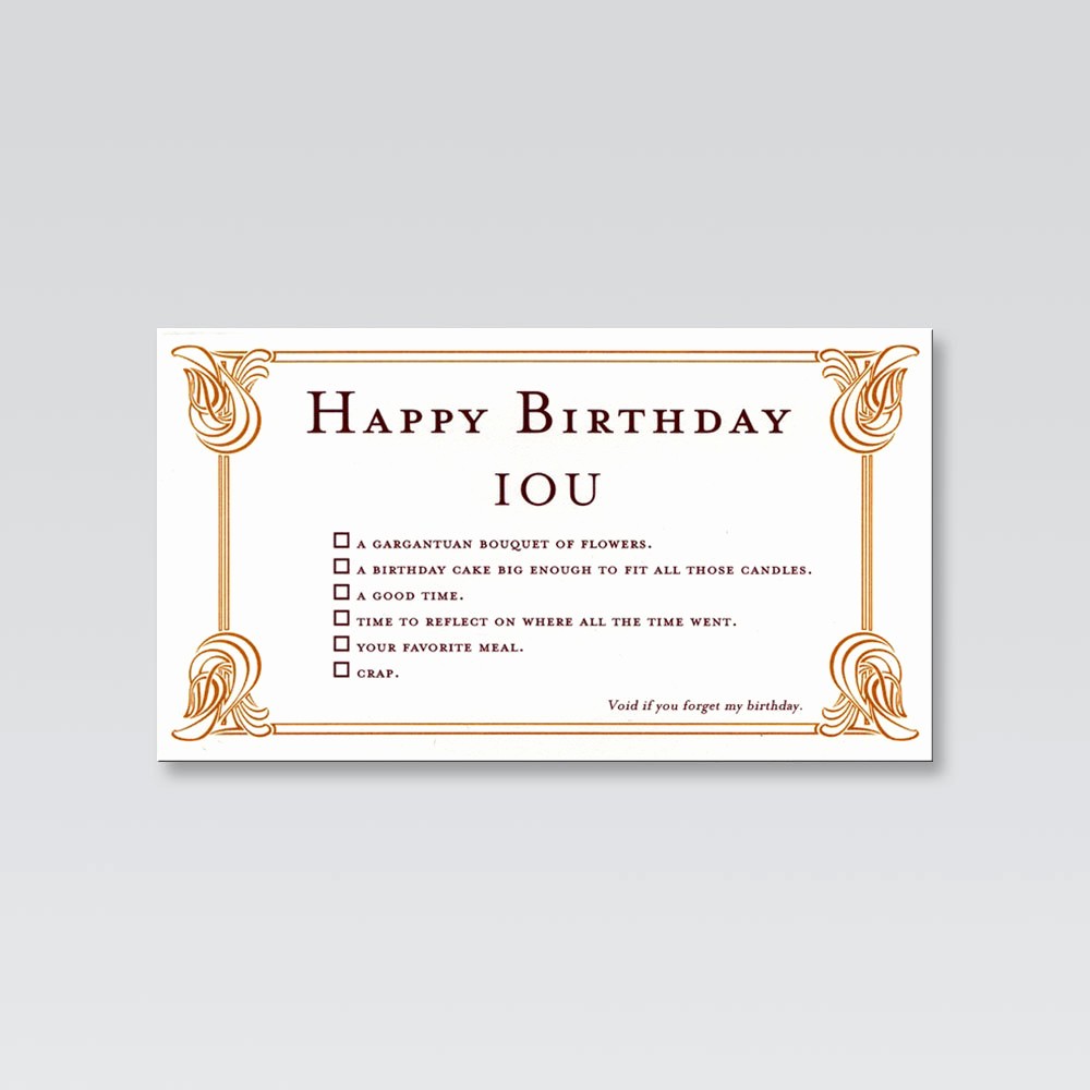 I Owe You Certificate Template New Geburtstagskarte Aus Quiplips Iou Linie 01 Von Quiplipcards