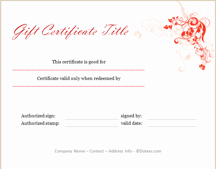 I Owe You Certificate Template New Holiday Gift Certificate Template Floral Design Dotxes
