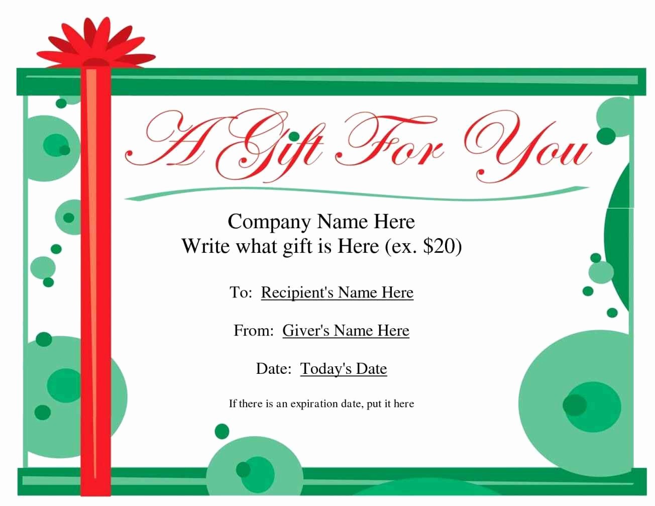 I Owe You Gift Voucher Template