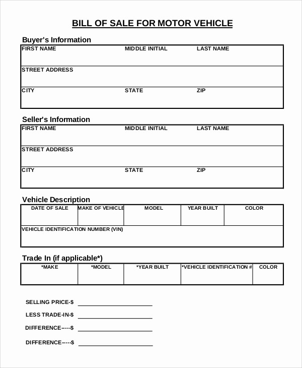 Illinois Vehicle Bill Of Sale Template VEHICLE UOI