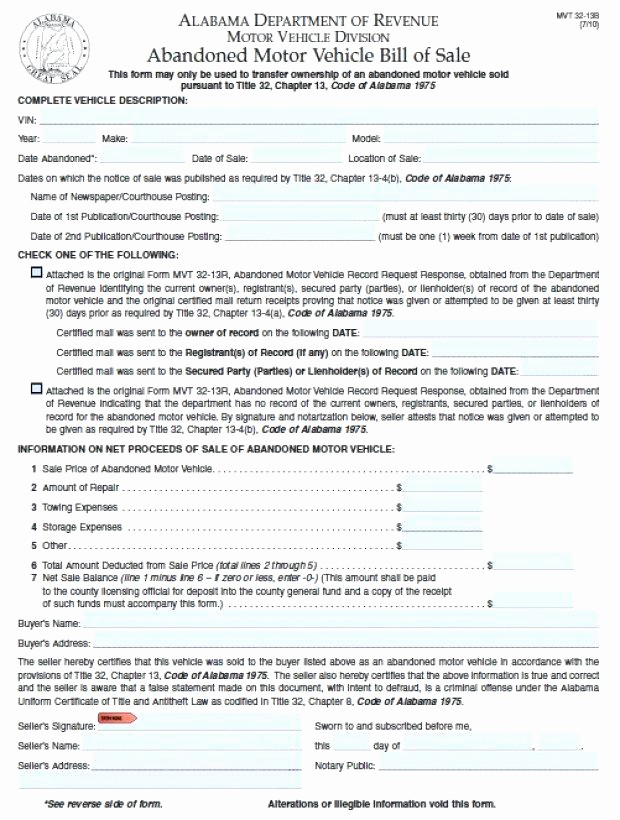 Illinois Motorcycle Bill Of Sale Inspirational Bill Sale form for Car Abandoned Car Bill Sale Bill