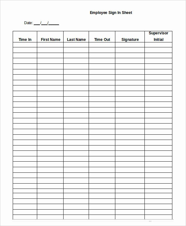 Images Of Sign In Sheets Lovely Employee Sheet Templates 8 Free Word Pdf format
