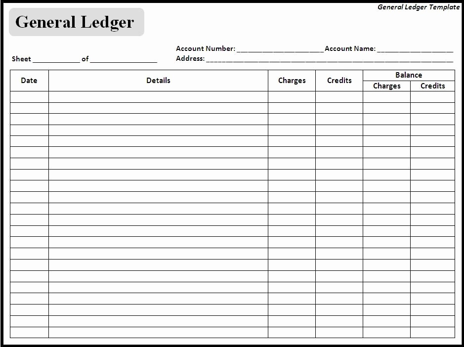 Income and Expense Ledger Template New Blank General Ledger