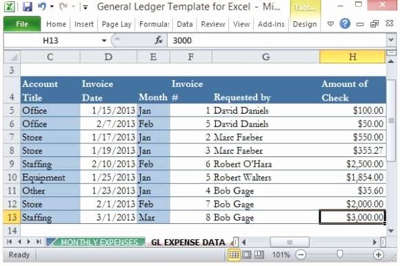 Income and Expense Ledger Template Unique 12 Excel General Ledger Templates Excel Templates