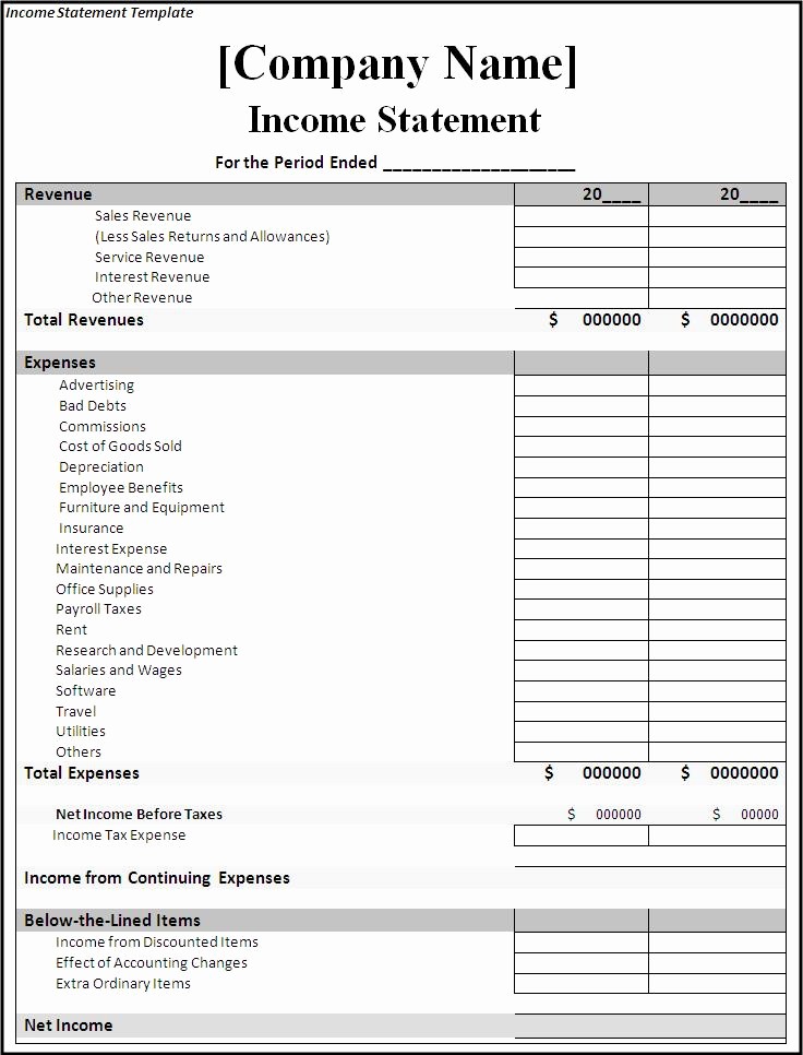 Income and Expense Report Template Inspirational Free In E and Expense forms In E and Expense Statement
